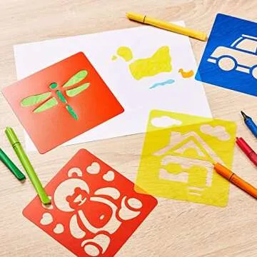 Juvale Drawing Stencils, Hollow Out Drawing Templates, Plastic Animal Stencils for Craft Projects (5.6 x 6 Inch) - 54 Pack