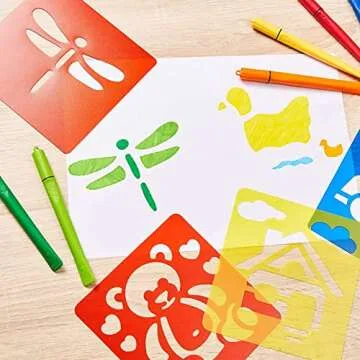 Juvale Drawing Stencils, Hollow Out Drawing Templates, Plastic Animal Stencils for Craft Projects (5.6 x 6 Inch) - 54 Pack