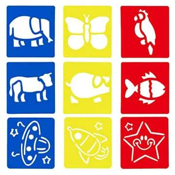 Juvale Drawing Stencils, Hollow Out Drawing Templates, Plastic Animal Stencils for Craft Projects (5.6 x 6 Inch) - 54 Pack