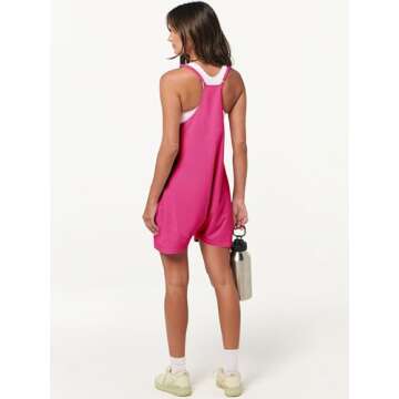 ANRABESS Womens Summer Casual Sleeveless Romper Loose Spaghetti Strap Overalls Shorts Jumpsuit with Pockets 2025 Clothes Medium