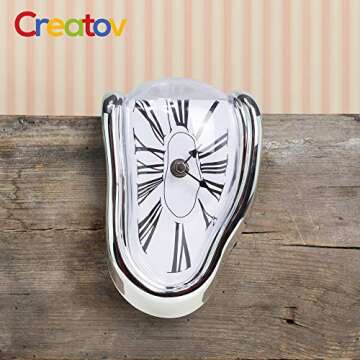 Creatov Decorative Dali Watch Melting Clock - Surrealistic Table Shelf Desk Fashion Melted Clock Salvador Dali Inspired Funny Home Decor Office Best Birthday Gift Idea