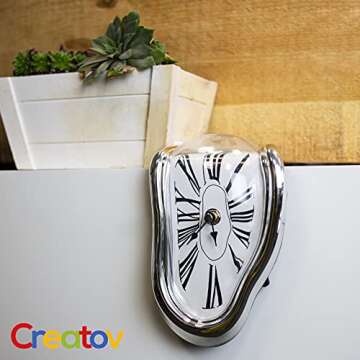 Creatov Decorative Dali Watch Melting Clock - Surrealistic Table Shelf Desk Fashion Melted Clock Salvador Dali Inspired Funny Home Decor Office Best Birthday Gift Idea