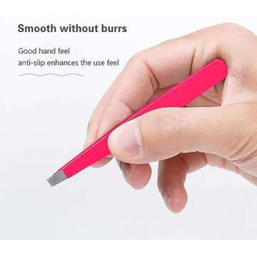 Tweezers Set, High Precision Stainless Steel Eyebrow Tweezers for Facial Hair, Inward Growing Hair a...