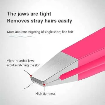Tweezers Set for Precision Grooming - 4 Piece Kit in Pink