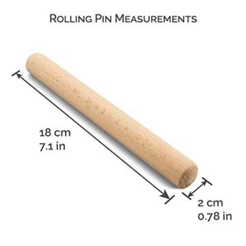 Twinklebelle Kids' Small Rolling Pins for Baking & Crafts