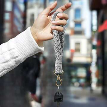 3 Pack Boho Macrame Phone Wrist Strap with 3 Pcs Phone Tether Tabs, Cell Phone Lanyard Bracelet Handmade Smartphone Wristlet Keychain with Universal Strap Keyring Holder Connector Patch for Women Men