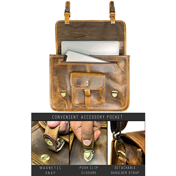 Rustic Town Leather Messenger Bag for Men - Stylish & Durable