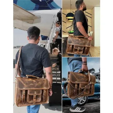 Rustic Town Leather Messenger Bag for Men - Stylish & Durable