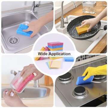 15 Pcs Cellulose Sponges Kitchen, 5 Colors Non-Scratch Colorful Sponges, Biodegradable Compressed Sponges, Large Cellulose Sponge for Kitchen, Bathroom, Cars, Funny Cut-Outs DIY