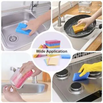 15 Pcs Cellulose Sponges Kitchen, 5 Colors Non-Scratch Colorful Sponges, Biodegradable Compressed Sponges, Large Cellulose Sponge for Kitchen, Bathroom, Cars, Funny Cut-Outs DIY