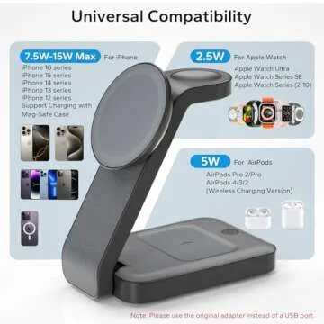 Eazpower 3 in 1 Foldable Wireless Charger for MagSafe