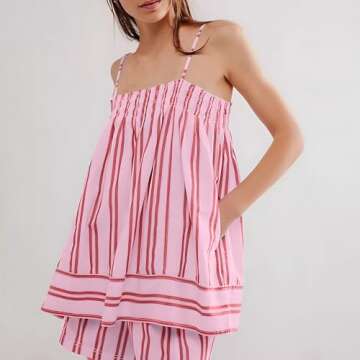 LIKEOULI Free People Dupes Women’s Summer Tops - Stylish Casual Sleeveless Peplum Tank Tops with P...