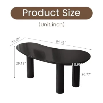 GlimBiz 65 Inch Irregular Computer Desk for Home Office