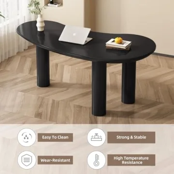 GlimBiz 65 Inch Irregular Computer Desk for Home Office