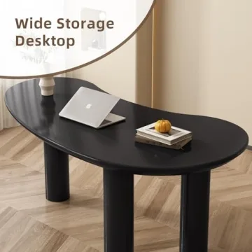 GlimBiz 65 Inch Irregular Computer Desk for Home Office