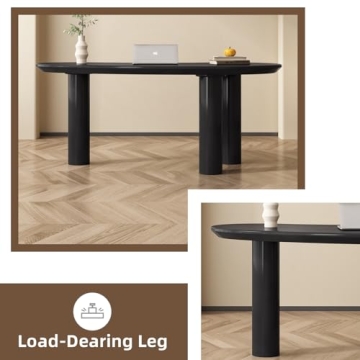 GlimBiz 65 Inch Irregular Computer Desk for Home Office