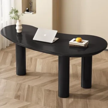 GlimBiz 65 Inch Irregular Computer Desk for Home Office