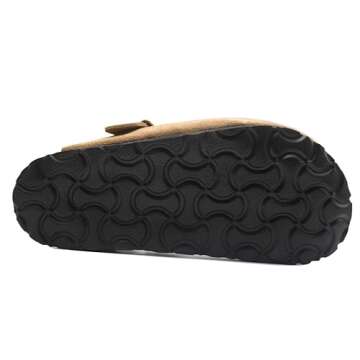 Generic Kids Suede Clogs Toddler Clogs Boys Girls Sandals Cork Adjustable Buckle Mules Kid Slippers Flat Shoes Black, Brown