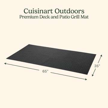 Cuisinart Premium Deck and Grill Mat, 65" x 36", Non-Slip Rubber Mat for BBQ, Griddle and Grill All ...