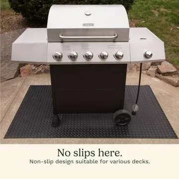 Cuisinart Premium Deck and Grill Mat, 65" x 36", Non-Slip Rubber Mat for BBQ, Griddle and Grill All Season Protection for Patio, Deck and Porch