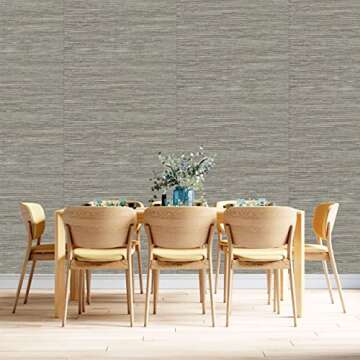 GF420 Real Grasscloth Wallpaper in Gray Made from Jute Fibers