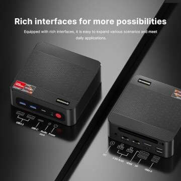 BOSGAME Mini Gaming PC AMD Ryzen 7 5825U with 32GB RAM