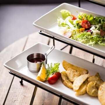 YHOSSEUN 3 Tier Serving Stand with Collapsible Design and Platters