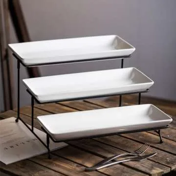 YHOSSEUN 3 Tier Serving Stand with Collapsible Design and Platters