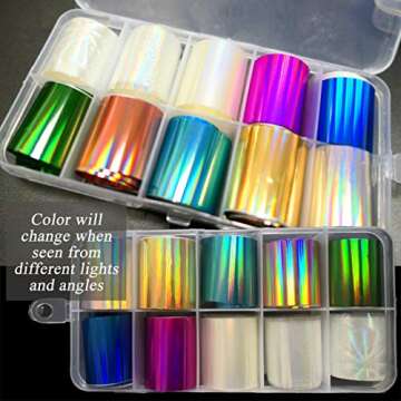 AddFavor 30 Roll Holographic Nail Foil Stickers Set