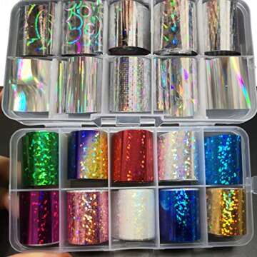 AddFavor 30 Roll Holographic Nail Foil Stickers Set