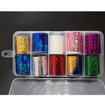 AddFavor 30 Roll Holographic Nail Foil Stickers Set