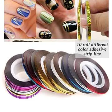 AddFavor 30 Roll Holographic Nail Foil Stickers Set