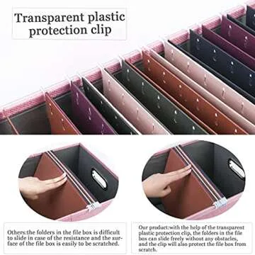 Oterri File Organizer Box,Filing Box with Lid,File Box for Letter/Legal File Folder Storage, Portabl...