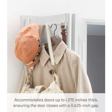 YAMAZAKI home Smart Wide Over the Door Rack, White