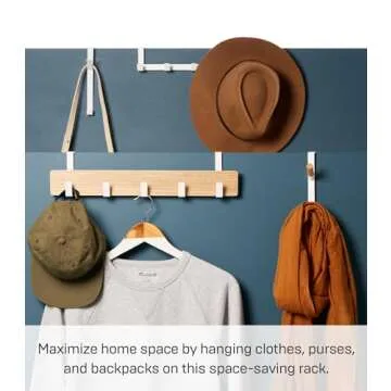 YAMAZAKI home Smart Wide Over the Door Rack, White