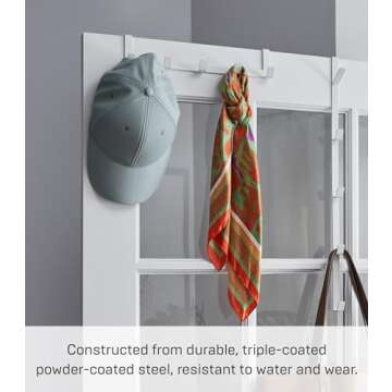 YAMAZAKI home Smart Wide Over the Door Rack, White