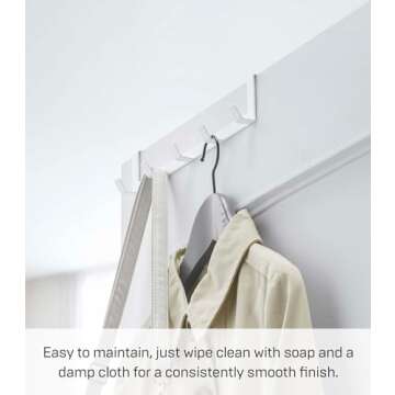 YAMAZAKI home Smart Wide Over the Door Rack, White