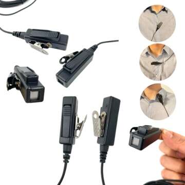 MaximalPower Headset Earpiece with Kevlar Reinforced Cable 2-Pin for Motorola Two-Way Radios Surveil...