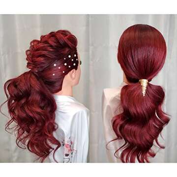 Traininghead 28-30" 100% Human Hair Mannequin Head Hairdressing Training Practice Head Hair Styling Cosmetology Manikin Doll Head With Clamp Stand (Blond)