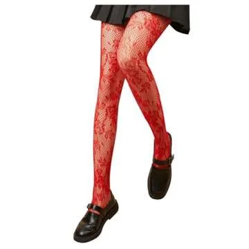 SHENHE High Waist Patterned Fishnet Tights for Women