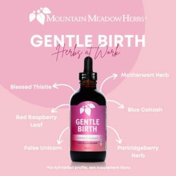 Mountain Meadow Herbs Gentle Birth for Birth Prep/Labor Prep, Fast Acting Liquid Herbal Extract for ...