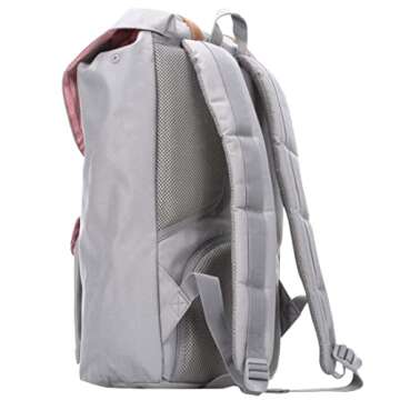 Herschel Little America Laptop Backpack, Grey/Tan Synthetic Leather, Classic 25.0L
