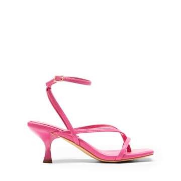 DREAM PAIRS Women's kitten Low Strappy Lace Up Heels Open Square Toe Thong Ankle Strap Heels Sexy Fa...