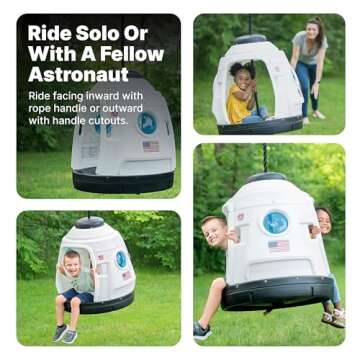 Step2 Space Capsule Swing, Kids Indoor/Outdoor Swing or Playhouse, Backyard Playground Set, Attach to Playset or Tree, for Children 3-8 Years Old