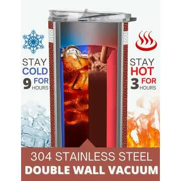 Football Gifts Stainless Steel Tumblers for Teens