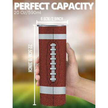 Football Gifts Stainless Steel Tumblers for Teens