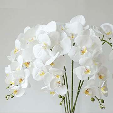 FagusHome 31" Faux Phalaenopsis Orchid Flowers Set