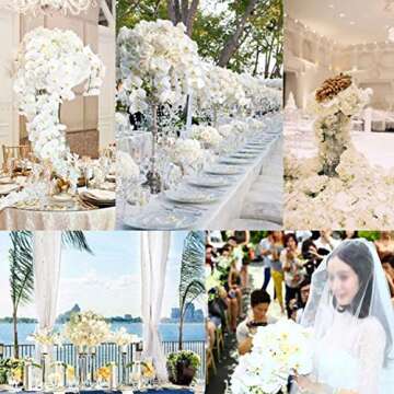 FagusHome 31" Faux Phalaenopsis Orchid Flowers Set