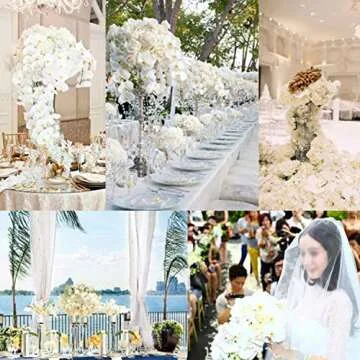 FagusHome 31" Faux Phalaenopsis Orchid Flowers Set