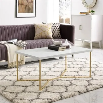 Walker Edison Marble Gold Coffee Table for Modern Living